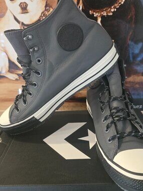 Converse Chuck Taylor All Star Winter High Top Leather Iron Gray A02406C Sz 10.5